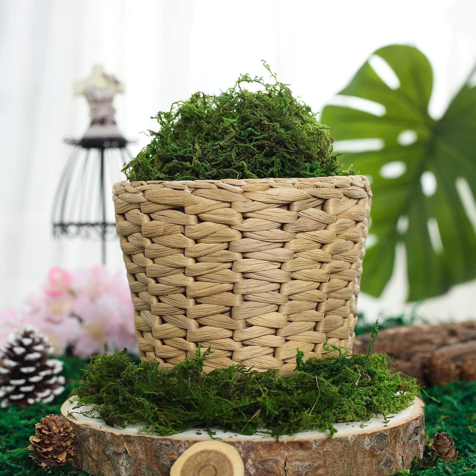 Artificial Moss Fake Green Grass for Centerpieces Home Kitchen Garden Decor (