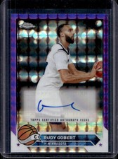 2023-24 Topps Chrome Rudy Gobert Auto Purple Geometric Refractor #CG-RG