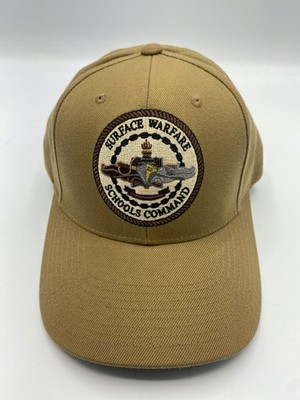 The Corps Surface Warfare School Command Logo Beige Baseball Cap Hat One Size