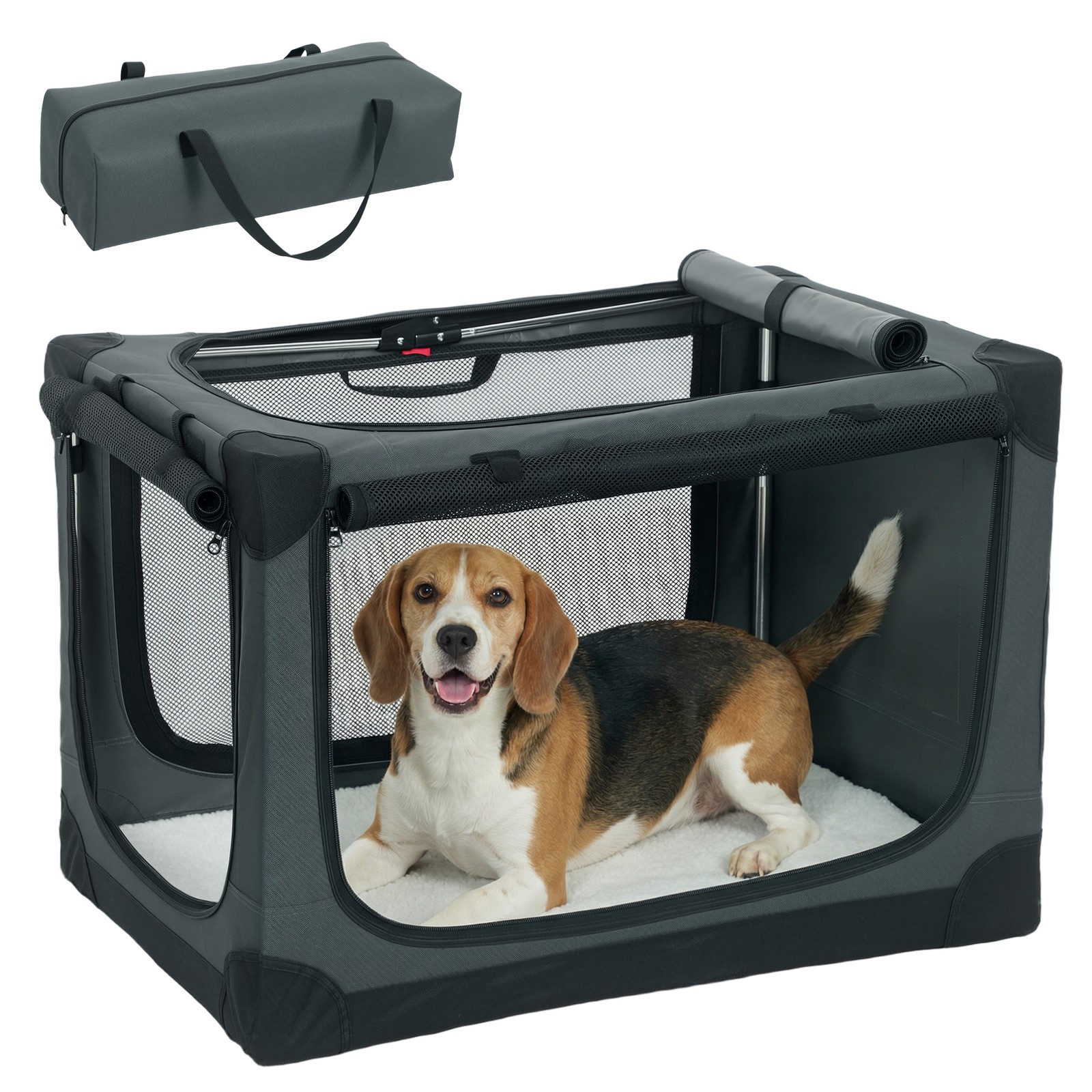 PawHut Collapsible Dog Crate Portable Carrier