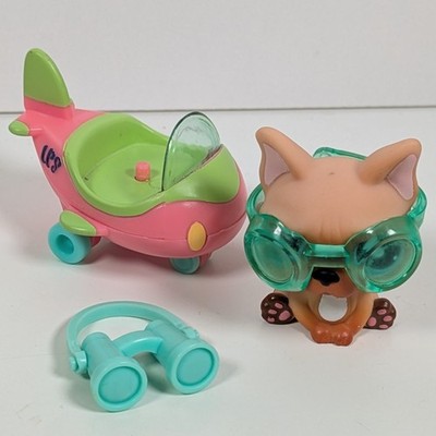 Littlest Pet Shop LPS Französische Bulldogge #1847 Hund Haustiere unterwegs Brille Roller