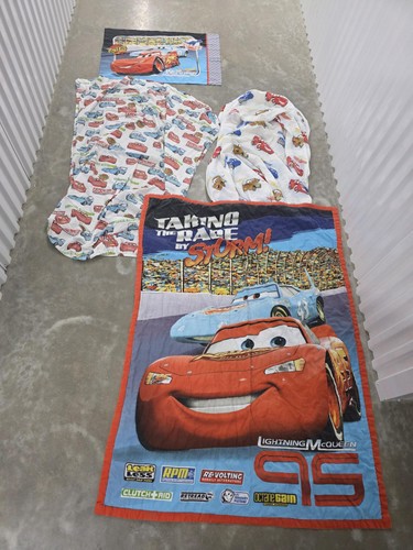 Disney Cars Lightning McQueen Twin Bed In Bag Quilt Sheets Pillowcase Kids Set