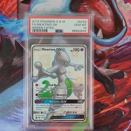Pokémon Mewtwo GX SV59/SV94 Hidden Fates Shiny Vault Full Art Holo PSA 10