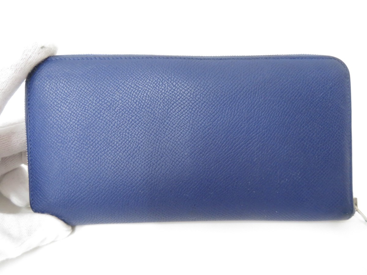 Authentic Hermes Azap Long Silk In Zip Around Zippy Long Wallet F