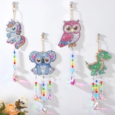 Diamond Art Kits for Kids - Crafts Gifts for Girls 8-12, 4 Pcs Double Animal