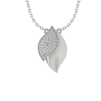 Sterlingsilber runder 0,25 kt im Labor gezüchteter Diamant Anhänger Silber Kabel Kette 18 Zoll