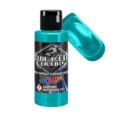 Createx Wicked Colors Fluorescent Aqua Airbrush Paint Color 2oz W019 - 2Z