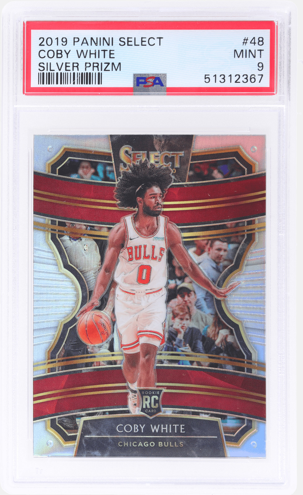 2019 Panini Select Coby White Concourse Silver Prizm #48 PSA 9 Rookie RC