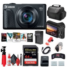 Canon PowerShot SX740 HS Digital Camera (Black) (2955C001) + 64GB Card Starter
