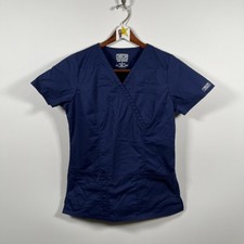 Scrub Top Size XS Navy Blue Cherokee Workwear Core Stretch EUC