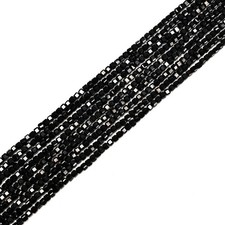Natural Black Tourmaline Faceted Cube Beads Size 2mm 15.5'' Strand
