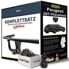 Für PEUGEOT 207 Fliessheck Typ WA,WC Anhängerkupplung starr +eSatz 7pol 06- AHK