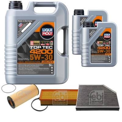 FEBI BILSTEIN Inspektionspaket 7L Liqui Moly Top Tec 4200 5W-30 für Audi A5