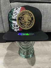 Michoacán Black snapback with golden letters and mexico colored eagle