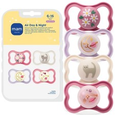 Air Pacifier 6-16 Months, Extra Air Flow for Sensitive Skin, 4 Pack
