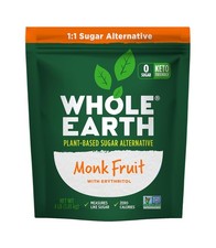 WHOLE EARTH Monk Fruit Sweetener with Erythritol, Plant-Based Sugar Alternative,