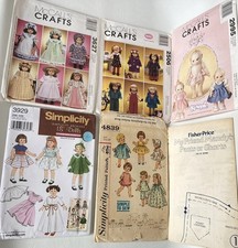Lot 6 Vintage Doll Clothing Patterns, Dress Coat Kewpie 18" Simplicity McCall