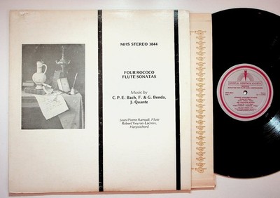 Rampal, Veyron-Lacroix   Four Rococo Flute Sonatas LP 1978 MHS Classical 33 RPM