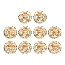 10pcs Metal Round Buttons 23mm Alloy Shank Sewing Craft Buttons Gold