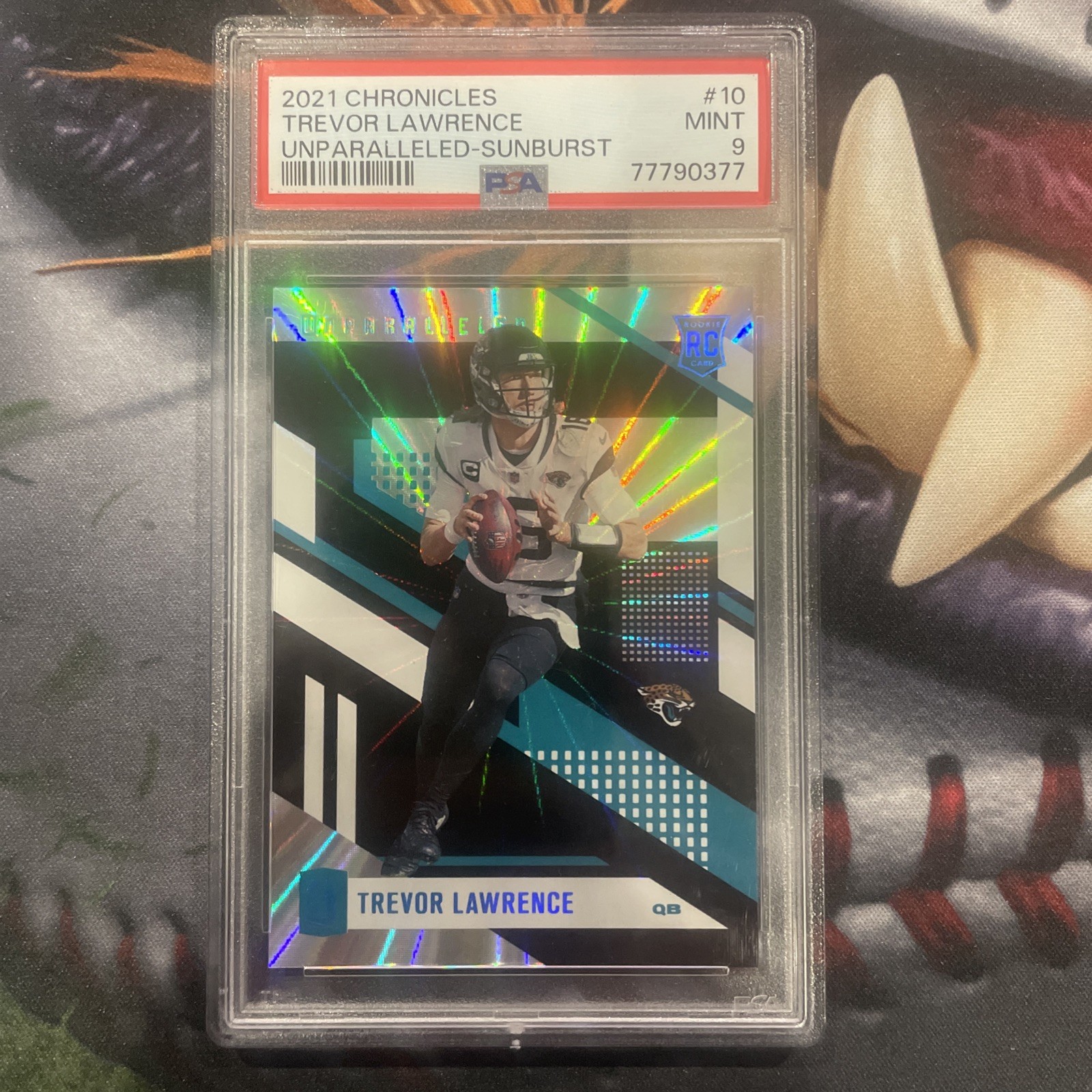 2021 Chronicles Unparalleled Trevor Lawrence RC  /50 Jacksonville Jaguars PSA 9
