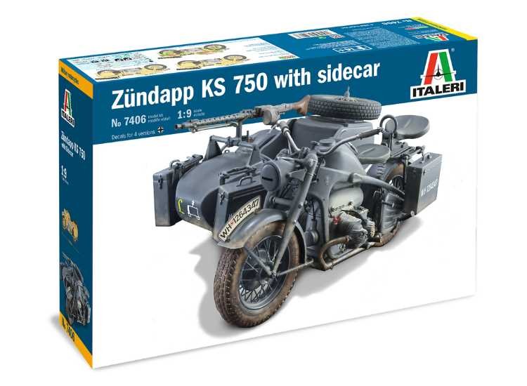 Italeri 7406 1/9 Zundapp KS 750 with Sidecar