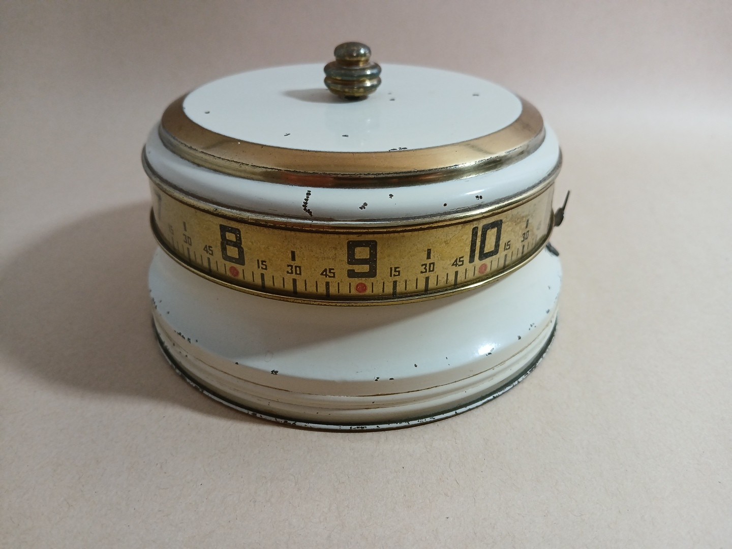 Lux Mystery Rotary Tape Measure Clock Art Deco Decor FPOR Not Tested !930s/1940s