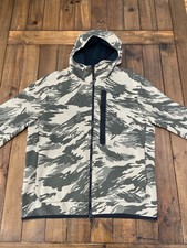 Nike Tech Fleece Full Zip Camo Hoodie Mystic Stone Black Men's Size Large L CU44