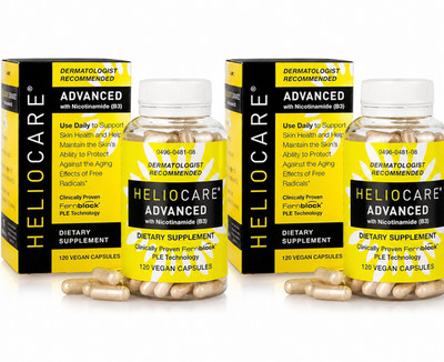 2 Packs Heliocare Advanced Nicotinamide B3 Skin Health 120 Capsules Exp: 07/2027