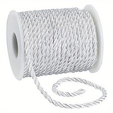1roll 3mm 21.9 Yards White Twisted Cord 3 Layers Cord with Spool Twisted