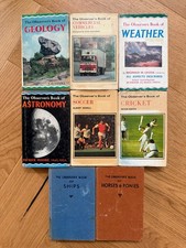 Observer's Books - Geology. Weather, Vehicles, Astonomy, Cricket, Soccer & more
