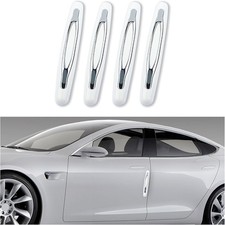 4PCS Car Door Edge Guards, Anti-Scratch Door Protector Trim Strip with White