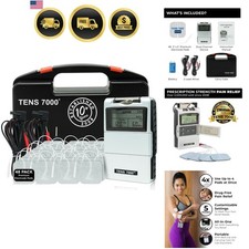 Digital TENS Unit with Accessories and 48 Electrode Pads - TENS Unit Muscle S...