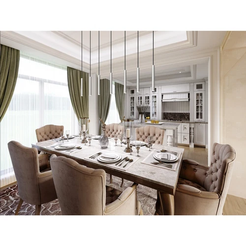 7 Light Linear Chandelier - Picture 2 of 6