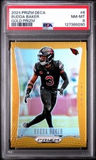 2024 Prizm Deca Budda Baker Gold Prizm #6 PSA 8