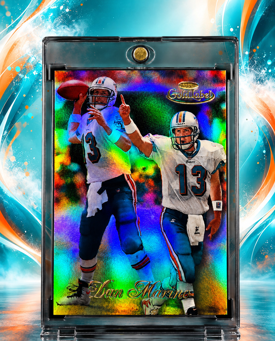 Dan Marino Rare GOLD HOLO FOIL REFRACTOR Variation Dolphins HOF