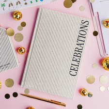 kate spade new york Celebration Planner, Gold Pinstripe Party Planning Journal