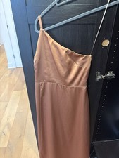 Show Me Your Mumu Shannon One Shoulder Maxi Dress Luxe Satin Copper
