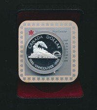 Canada: 1986 $1 Silver Train Vancouver Centennial Proof in Mint Case