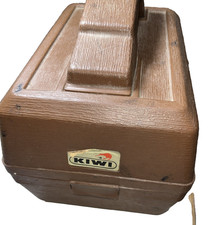 Kiwi Shoe Valet Box Shoeshine Rest Brushes Polish Accessories Brown Plastic Vntg
