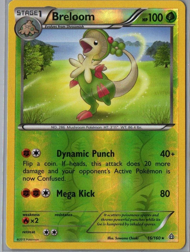 Breloom 16/160 Rare Primal Clash Pokemon Reverse Holo Lightly Played