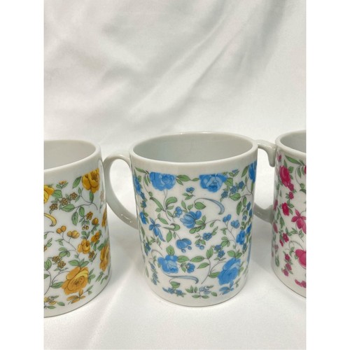 Set 4 tazzine da caffè vintage rosa floreale chintz made in Japan - Foto 4 di 8