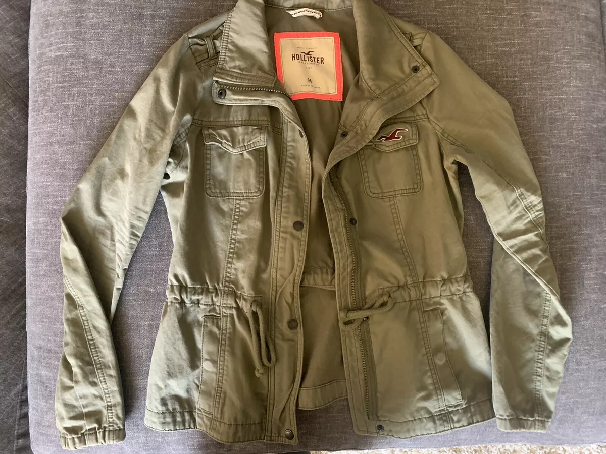 Women s Olive Green Hollister Jacket Size M eBay