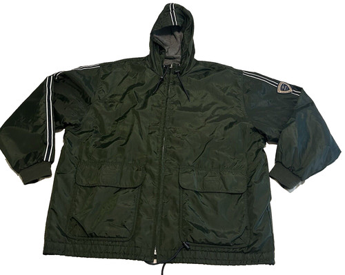 Abercrombie Fitch Reliable Outdoor Goods Olive Green Lined Coat Hood Men Size XL