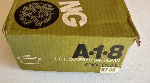 VINTAGE RARE CORNING WARE A-1-8-SR 1QT COVERED SAUCEPAN NEW OPENED BOX - Picture 4 of 13