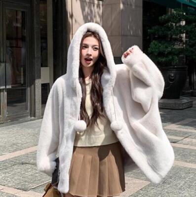 Sweet Womens Jacket Warm Fur Coat Hooded Winter Outwear Short