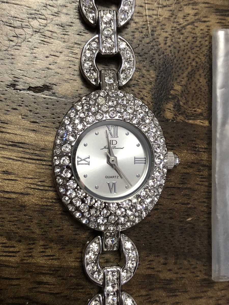 Jean Dousset watch Jean Dousset Rhinestone Watch with 3 interchangable Leather  main image 4