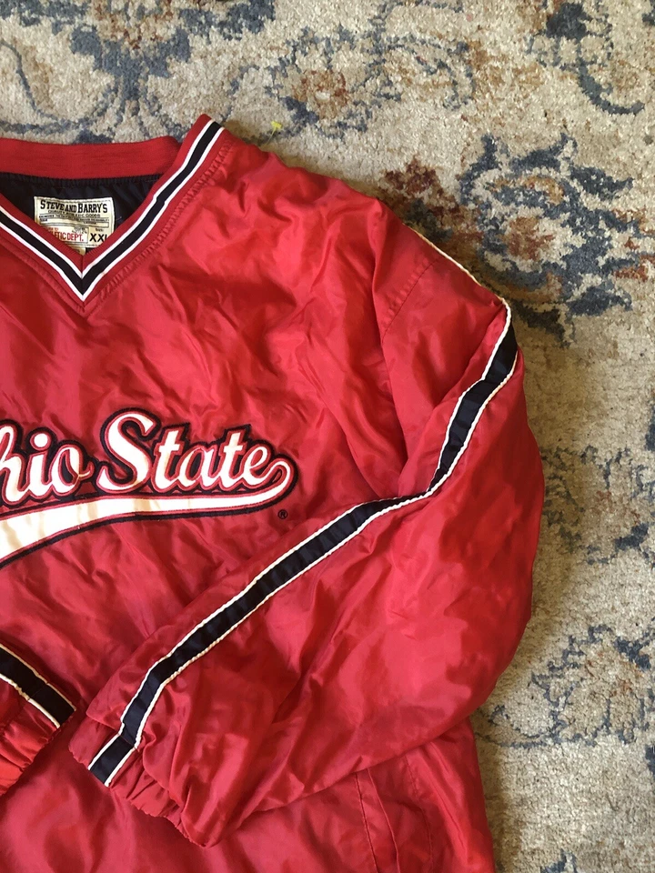 Ohio State Steve & Barry's 夹克男式 2XL 红色 OSU 套衫衬里风衣 — 第 4/4 张图片