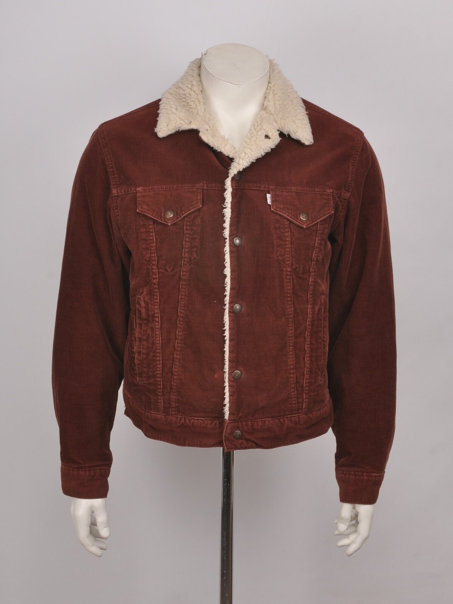 Levi Vintage Brown Corduroy Sherpa jacker made in Italy M | eBay
