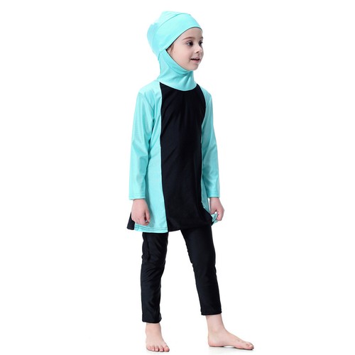 Muslim Kids Girls Modesty Swimwear Swimsuit Burkini Islamic Full Cover Beachwear - Picture 20 of 42