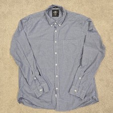 H M Label Of Graded Goods Long Sleeve Button Up Blue Checkered Mens Xl